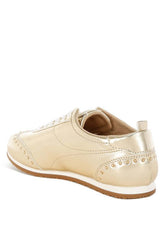 Yorika Gold Studded Metallic Pleather Sneakers, Sneakers, $ 87.95, A Moment Of Now™